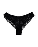 Mid-Rise Lace Brazilian Panties – Black