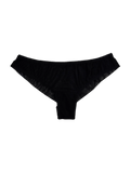 Mid-Rise Mesh Brazilian Panties – Black