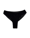 High-Waist Mesh Brazilian Panties – Black