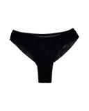 High-Waist Mesh Brazilian Panties – Black