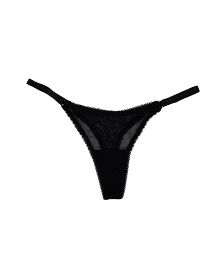 Lace Thong with Adjustable Straps – Red