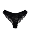 Mid-Rise Lace Brazilian Panties – Black