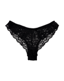 Mid-Rise Lace Brazilian Panties – Black