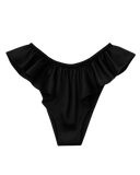 Celeste Silk Briefs with Ruffles – Black