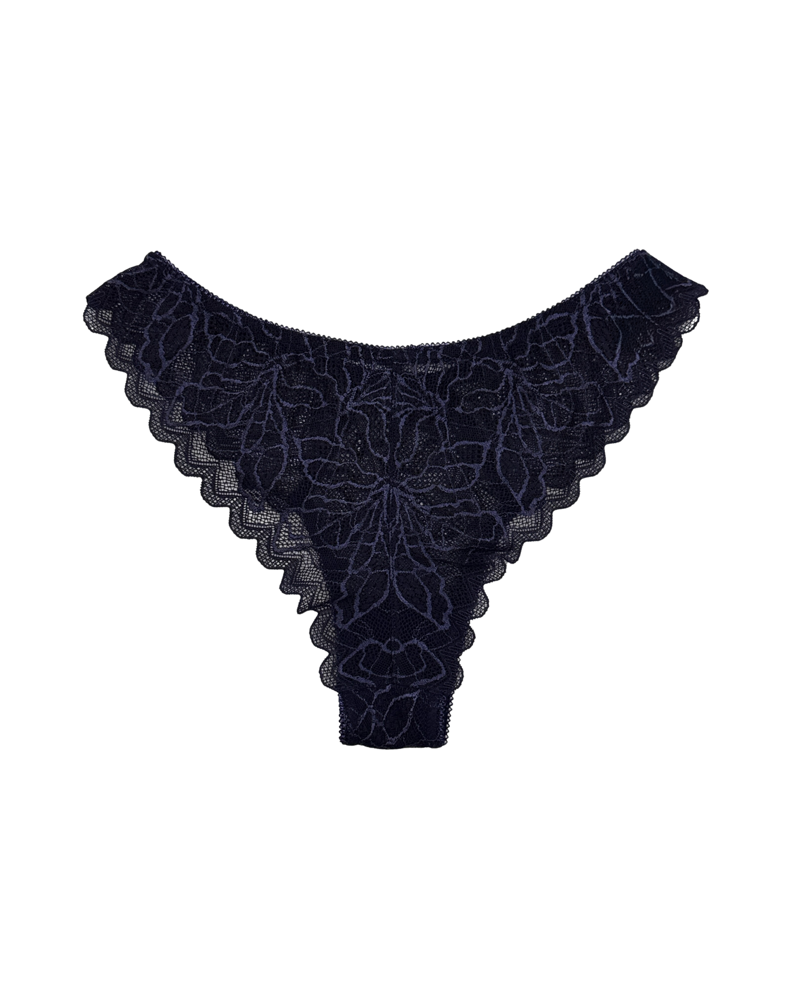 Mid-Rise Lace Brazilian Panties – Blue