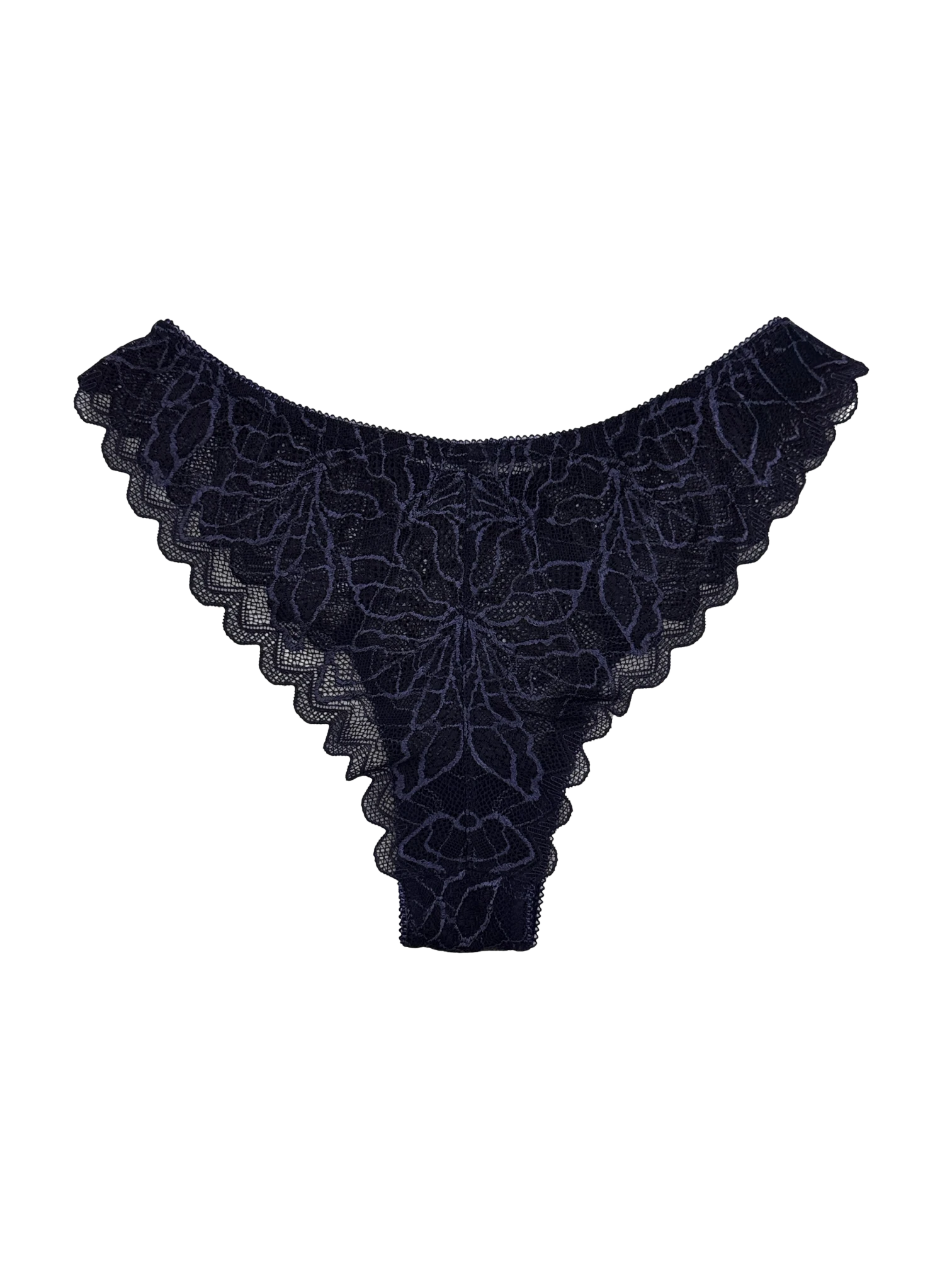 Mid-Rise Lace Brazilian Panties – Blue