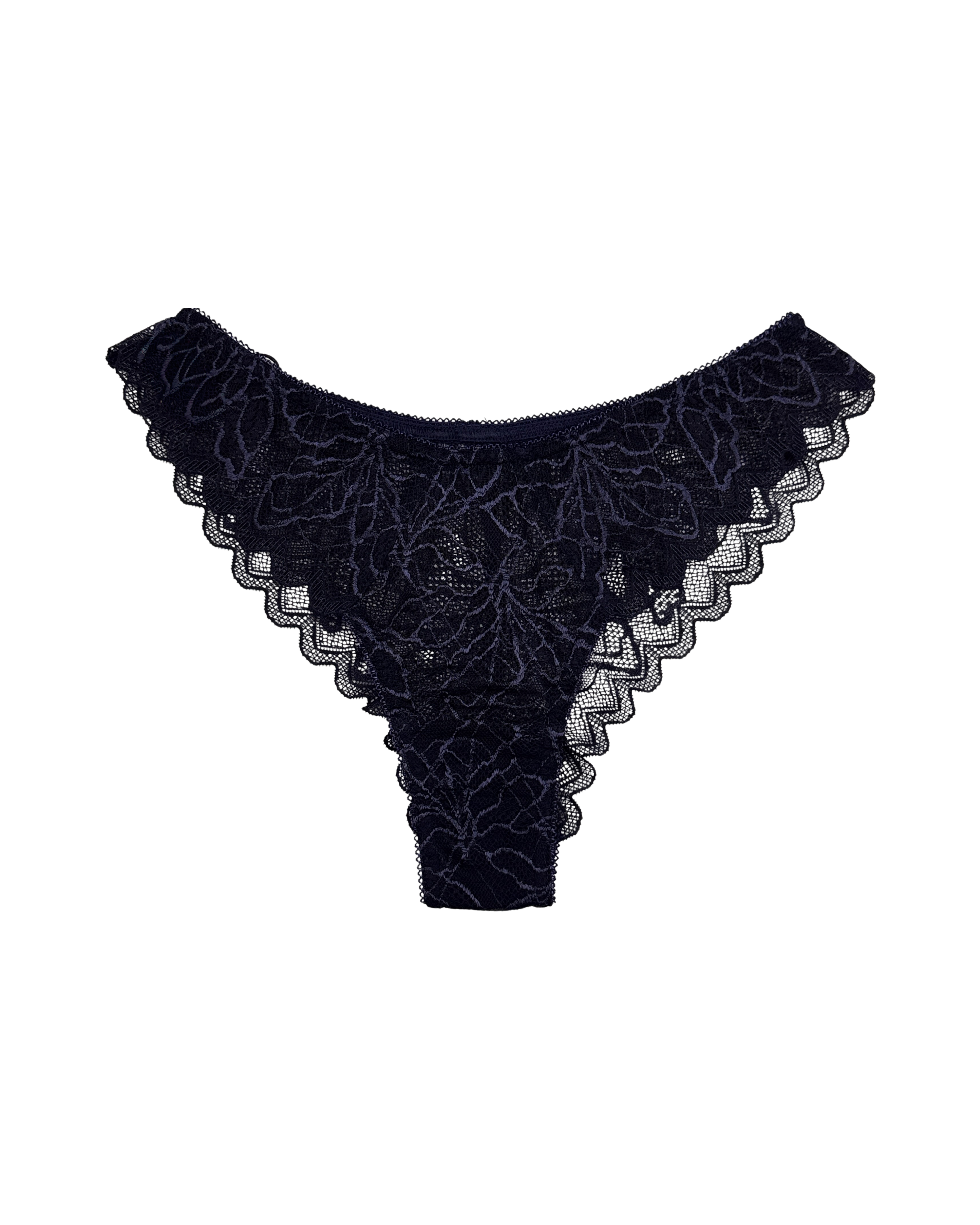 Mid-Rise Lace Brazilian Panties – Blue