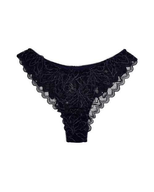 Mid-Rise Lace Brazilian Panties – Blue