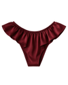 Celeste Silk Briefs with Ruffles – Burgundy