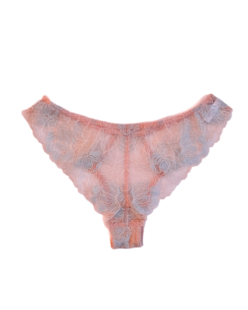 Mid-Rise Lace Brazilian Panties – Pink