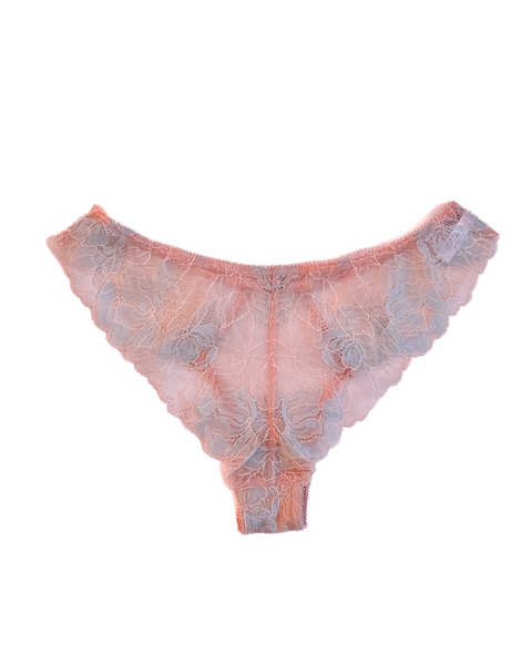 Mid-Rise Lace Brazilian Panties – Pink