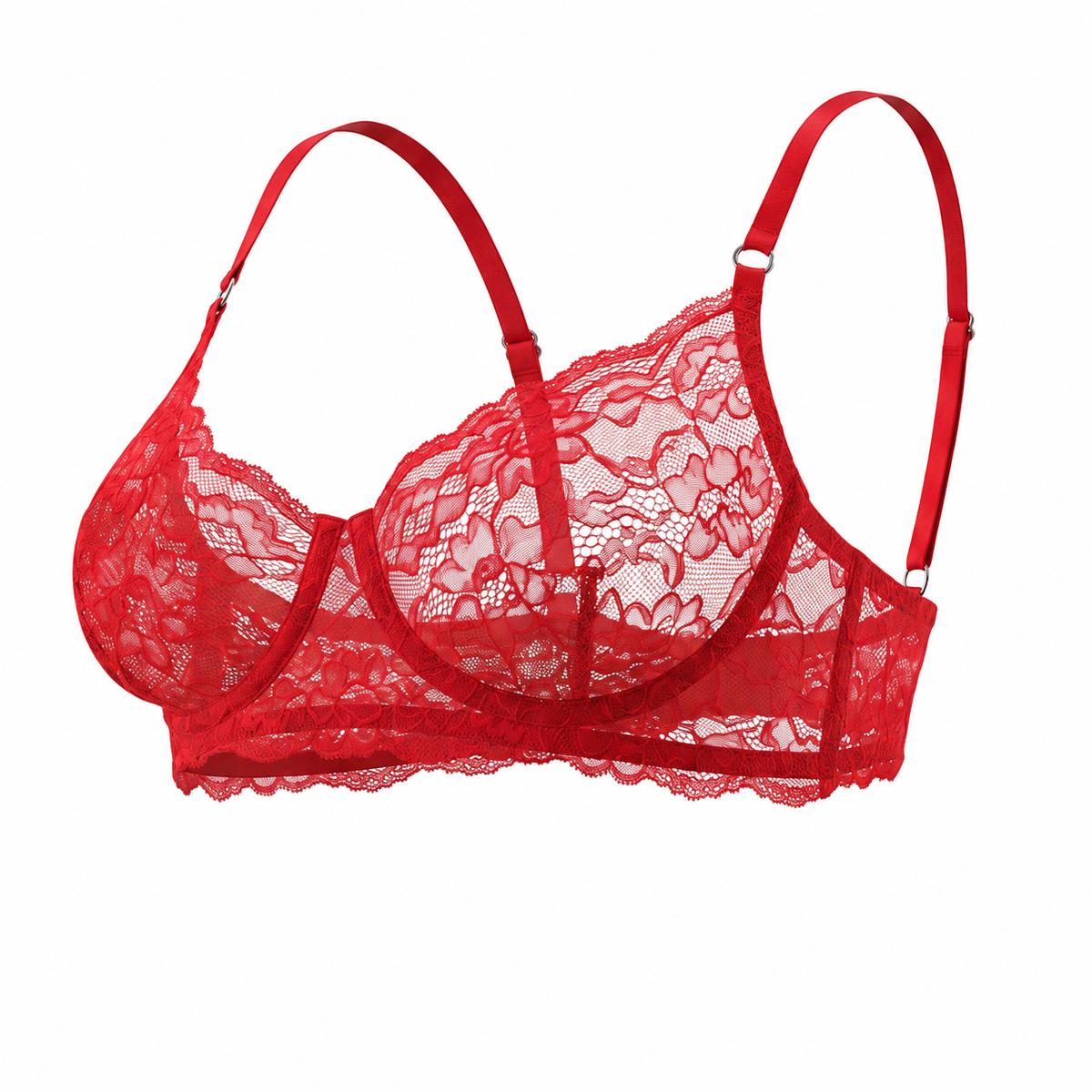 Custom Lace Bra Amelia Red – Made to Order