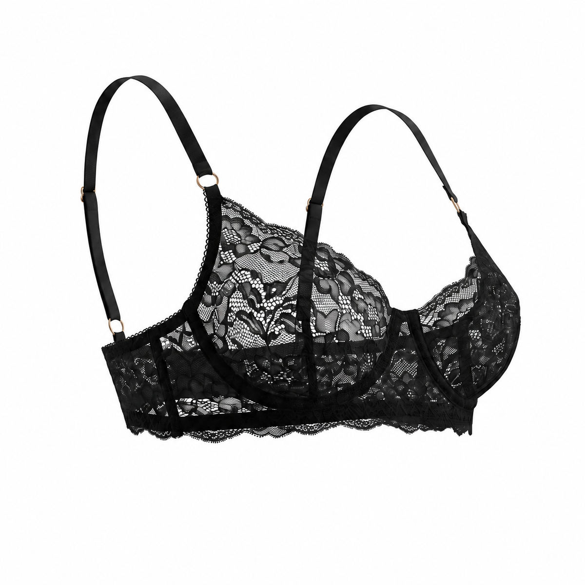 Custom Lace Bra Amelia Black – Made to Order