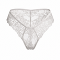 Mid-Rise Lace Brazilian Panties – White