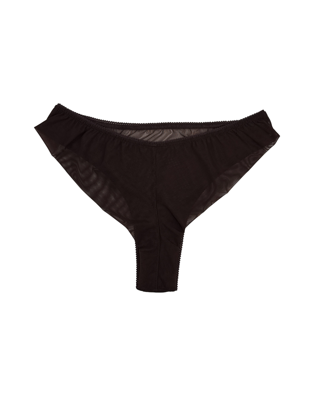 High-Waist Mesh Brazilian Panties – Dark brown