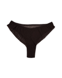 High-Waist Mesh Brazilian Panties – Dark brown