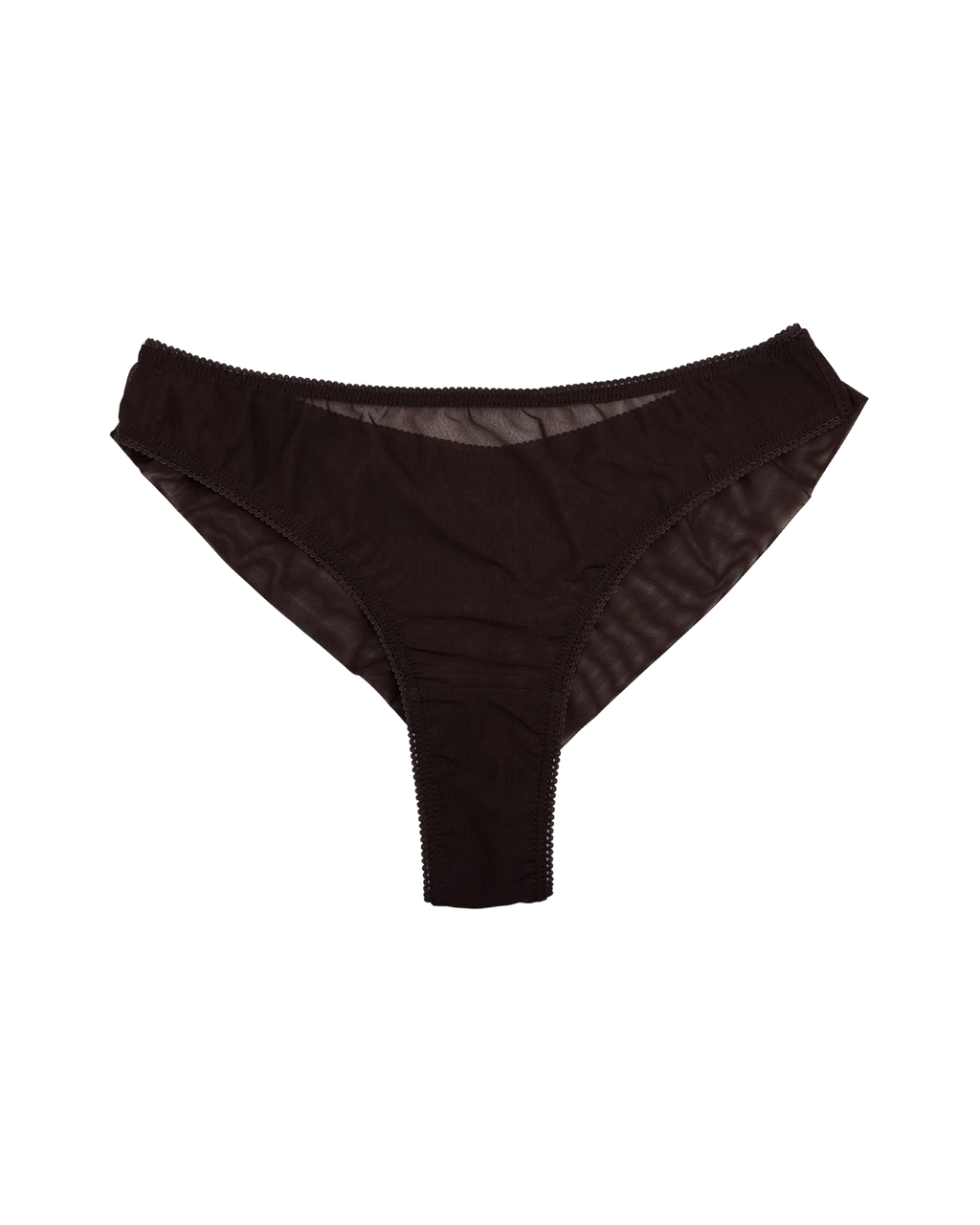 High-Waist Mesh Brazilian Panties – Dark brown