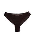 High-Waist Mesh Brazilian Panties – Dark brown