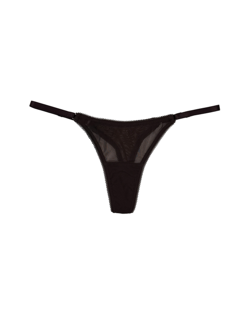Mesh Thong with Adjustable Straps – Dark Brown