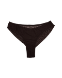 High-Waist Mesh Brazilian Panties – Dark brown