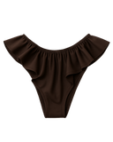 Celeste Silk Briefs with Ruffles – Dark Brown