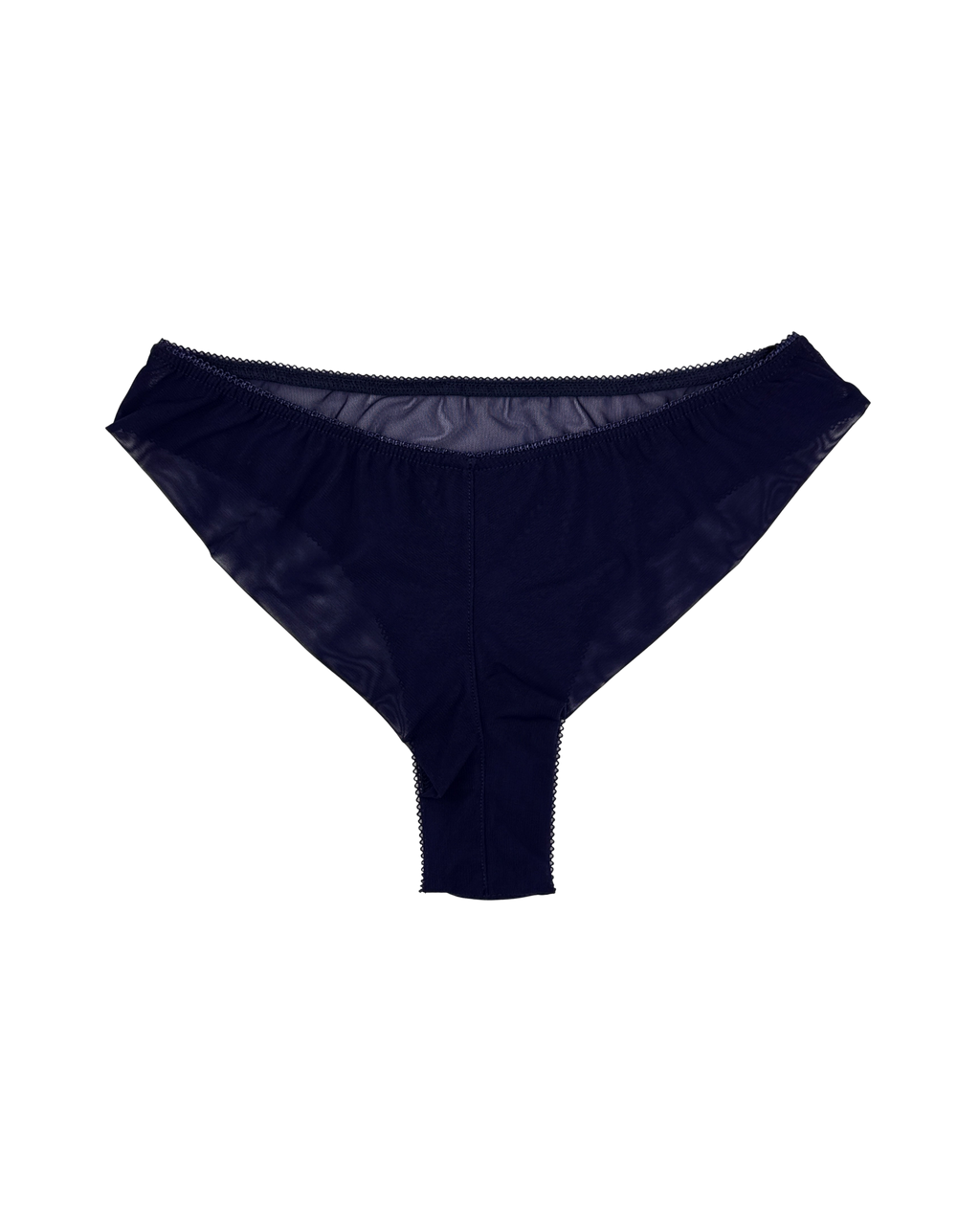 High-Waist Mesh Brazilian Panties – Navy