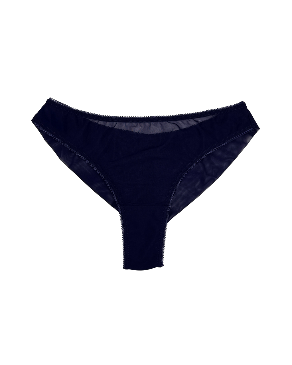 High-Waist Mesh Brazilian Panties – Navy