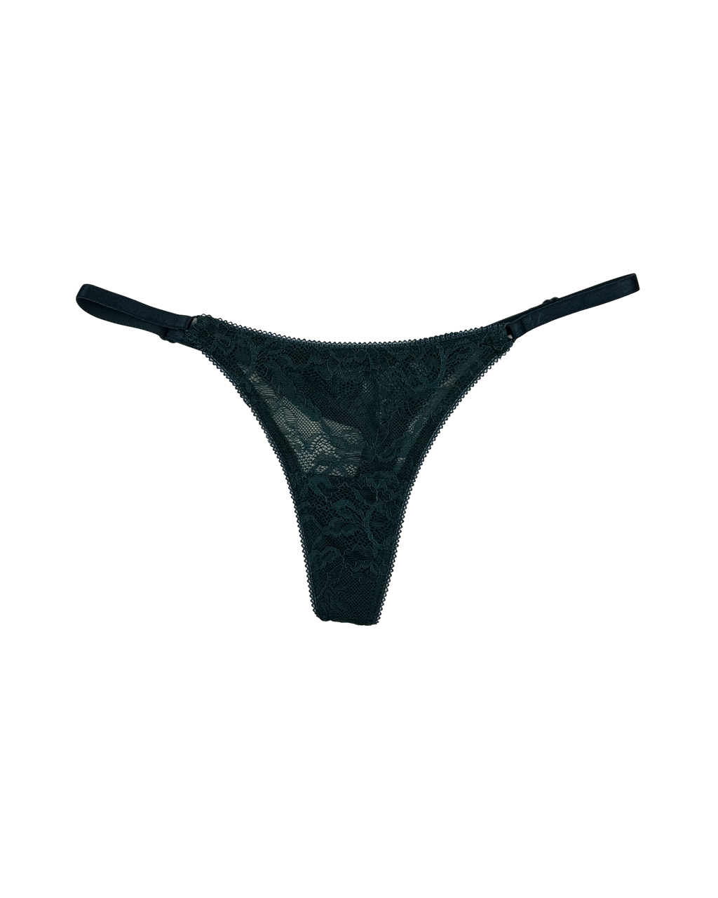Lace Thong with Adjustable Straps – Emerald