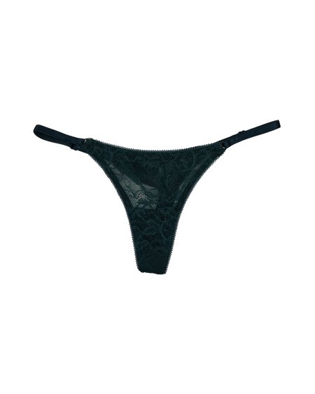 Lace Thong with Adjustable Straps – Red