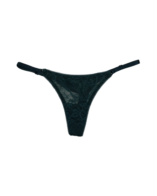 Lace Thong with Adjustable Straps – Emerald
