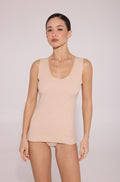 Renata Women's Tank Top Beige Laser cut