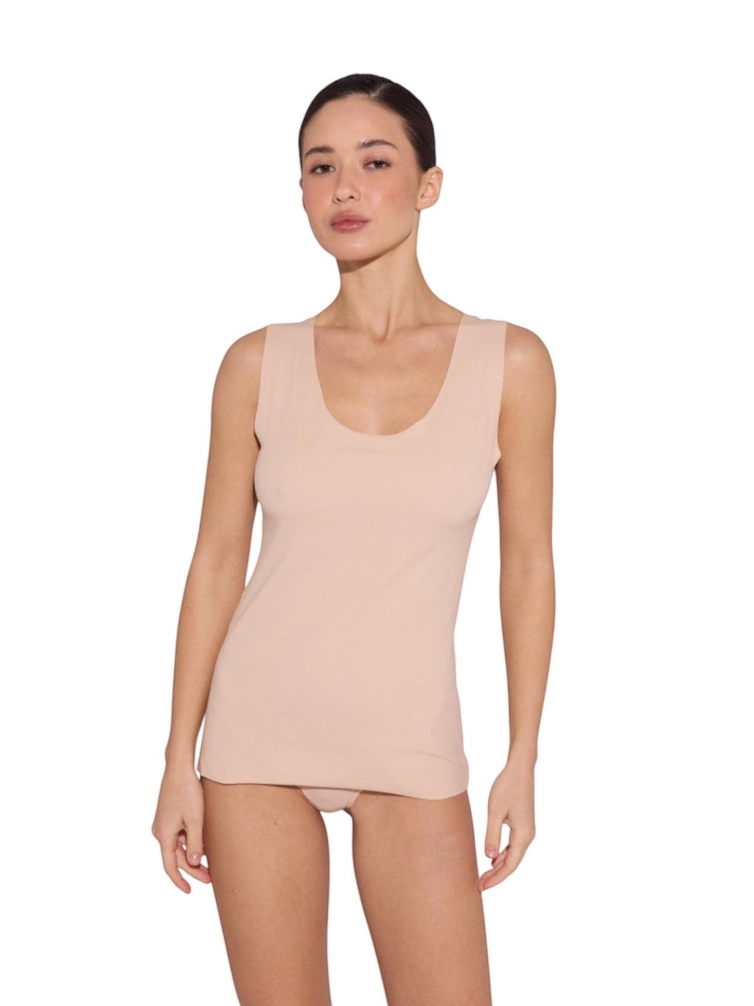 Renata Women's Tank Top Beige Laser cut