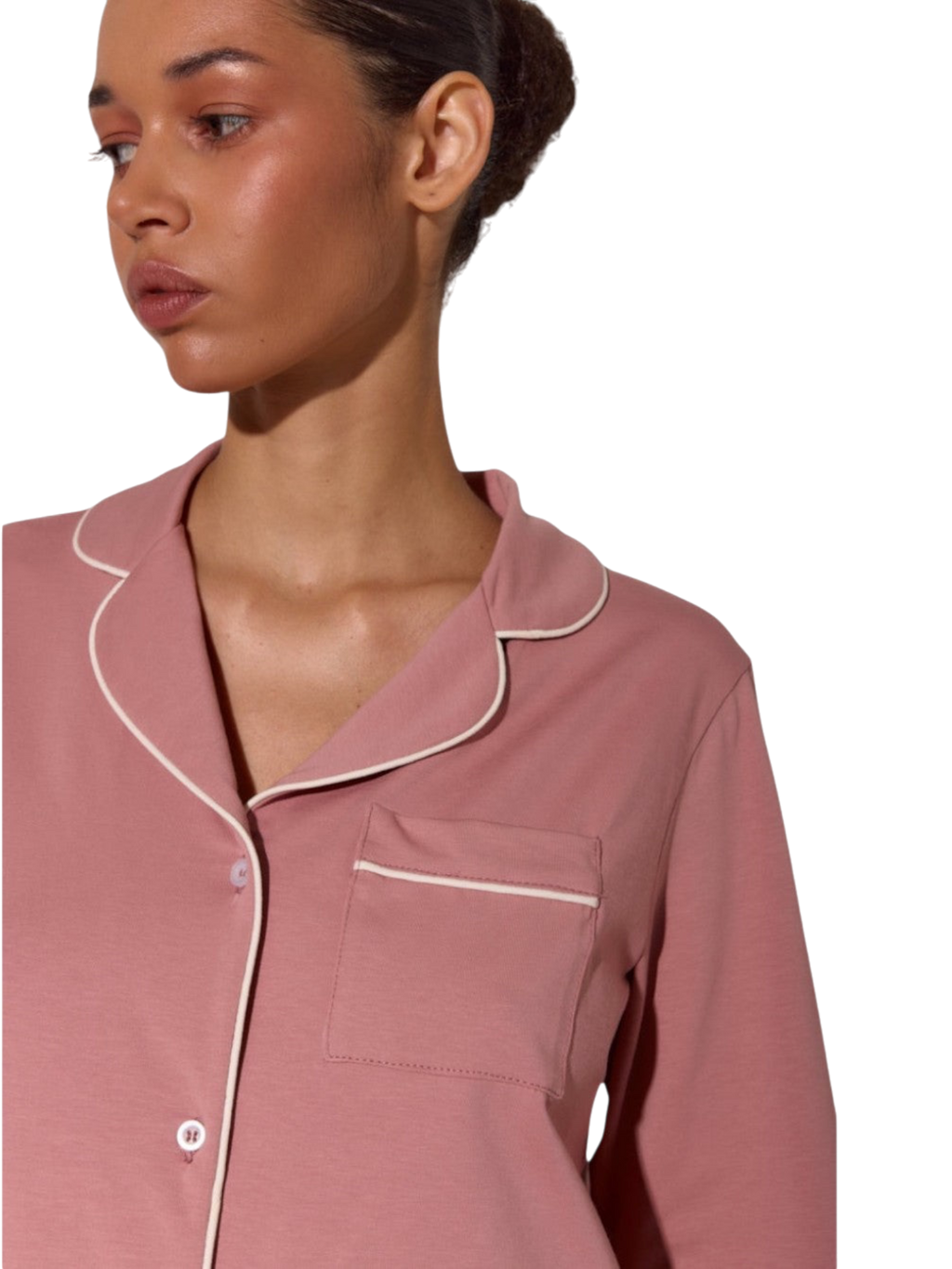 Pajama Suit With Trim Rose