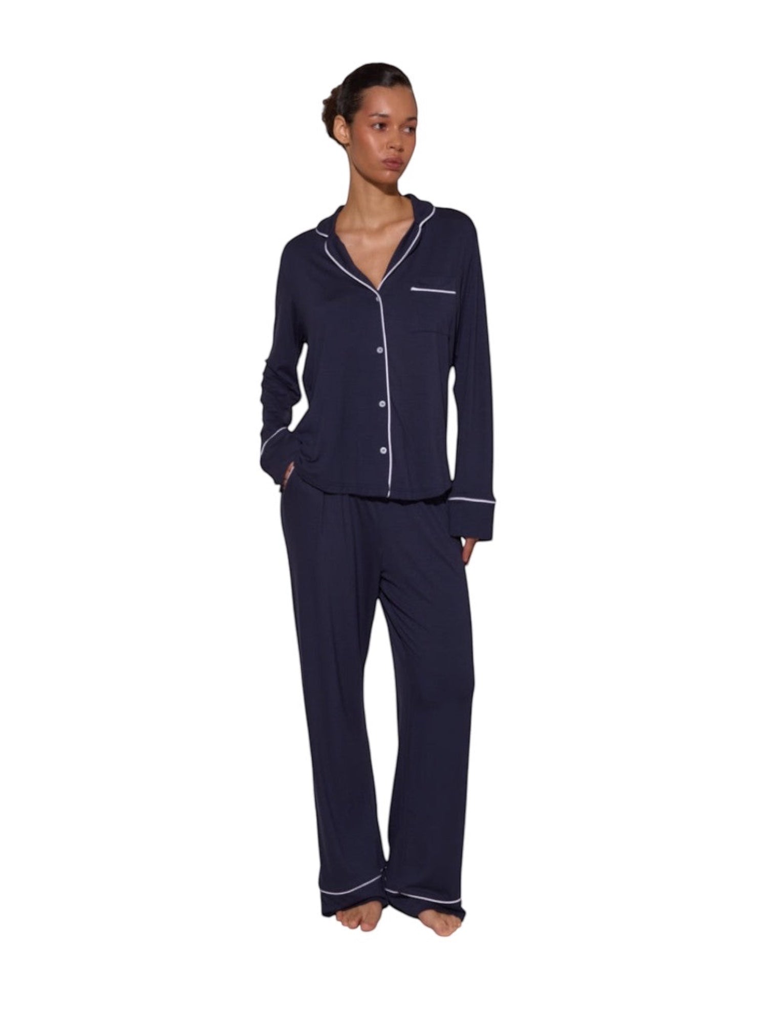 Pajama Shirt with Trousers Dark blue