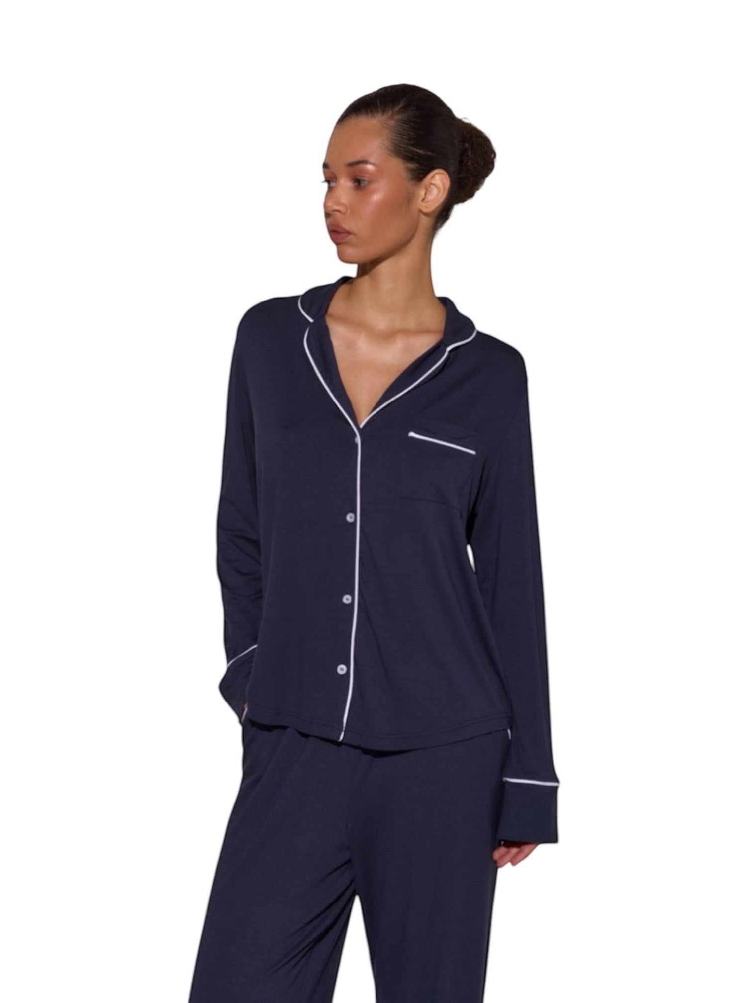 Pajama Shirt with Trousers Dark blue