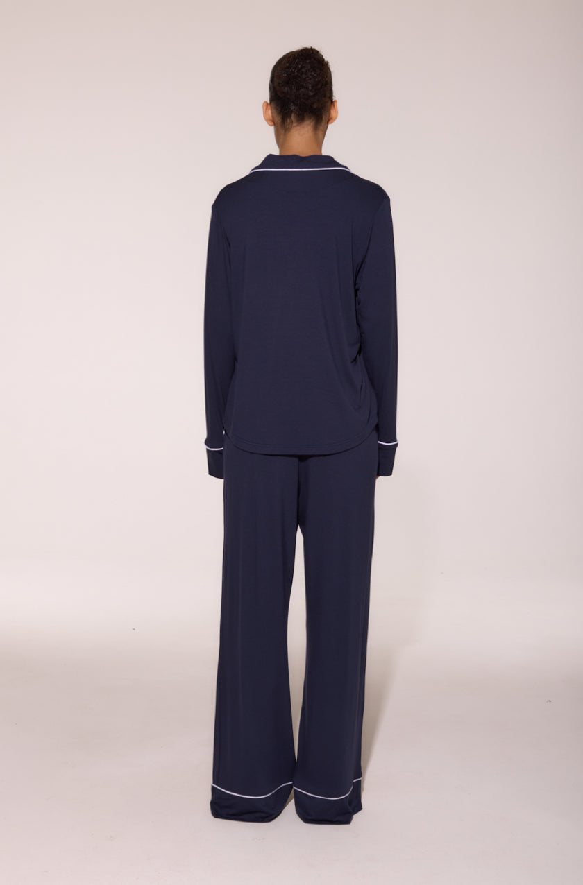 Pajama Shirt with Trousers Dark blue