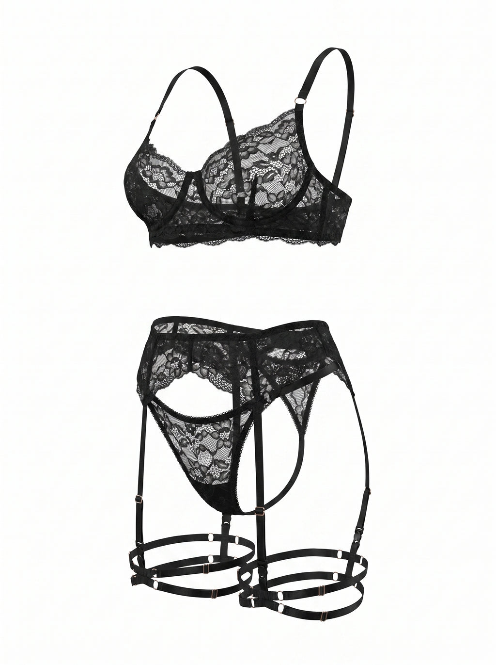 Double Strap Garters LIA STUDIO - Black