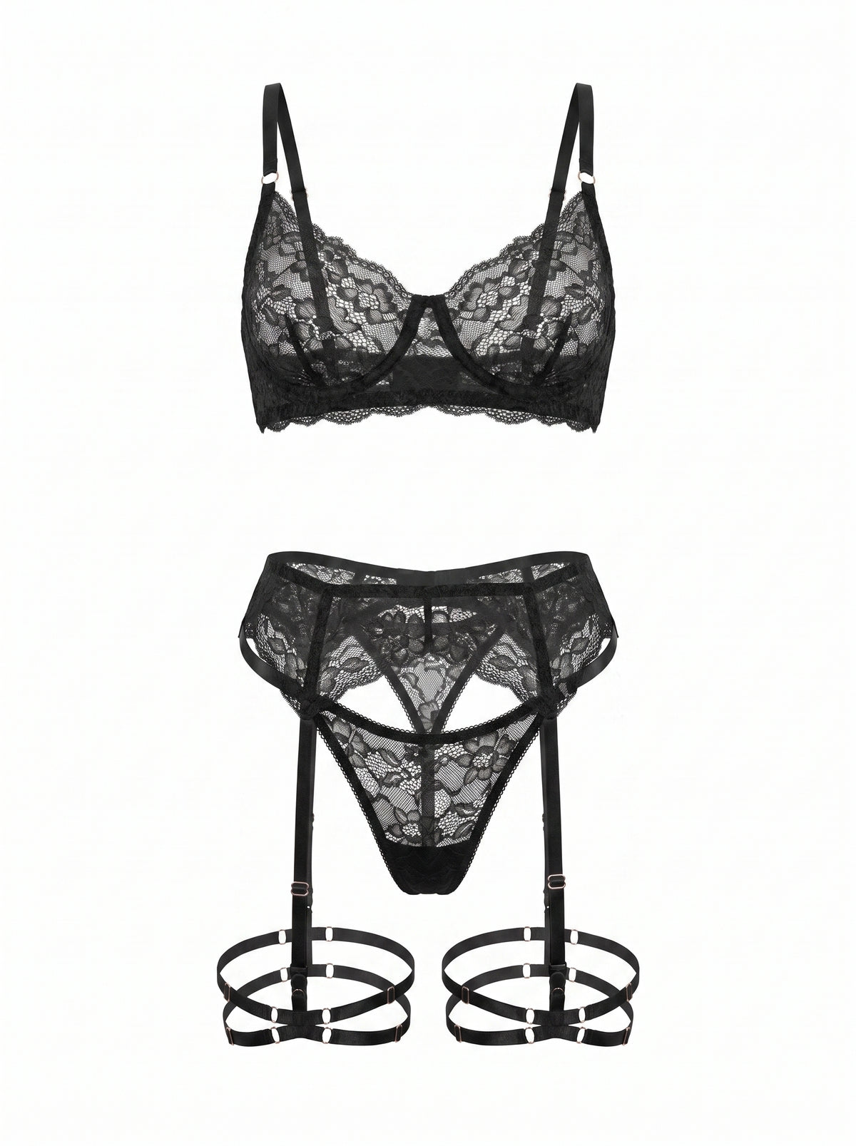 Double Strap Garters LIA STUDIO - Black
