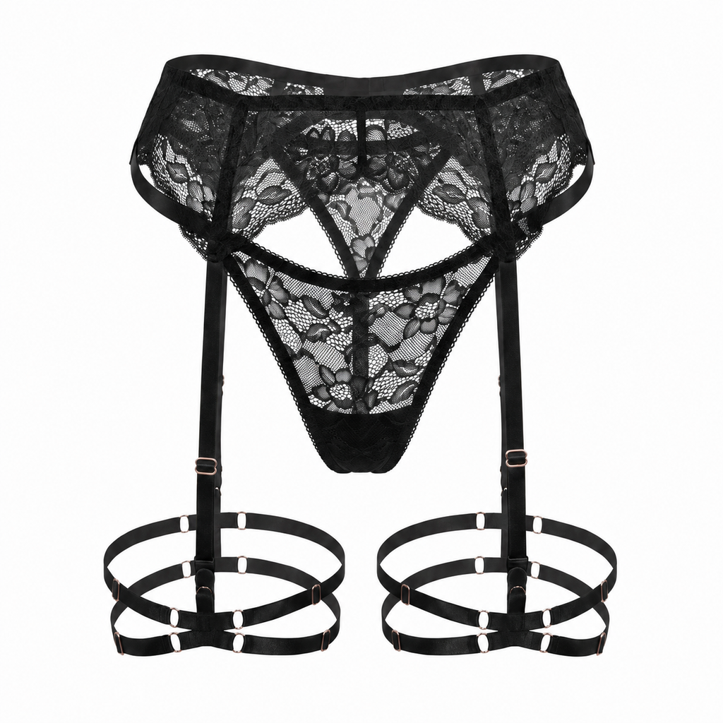 Double Strap Garters LIA STUDIO - Black