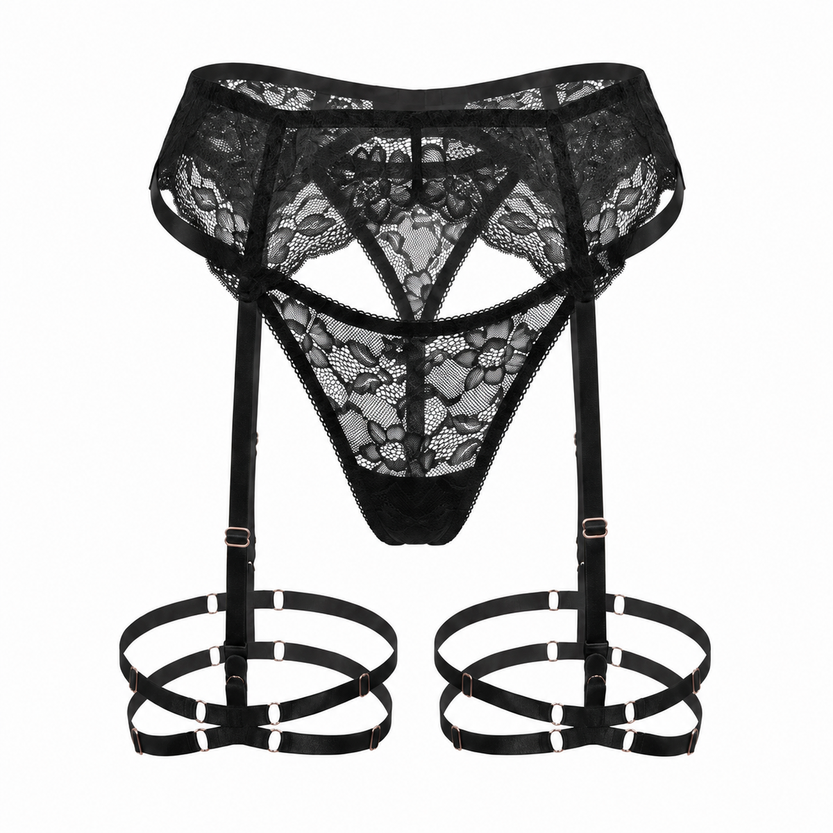 Double Strap Garters LIA STUDIO - Black