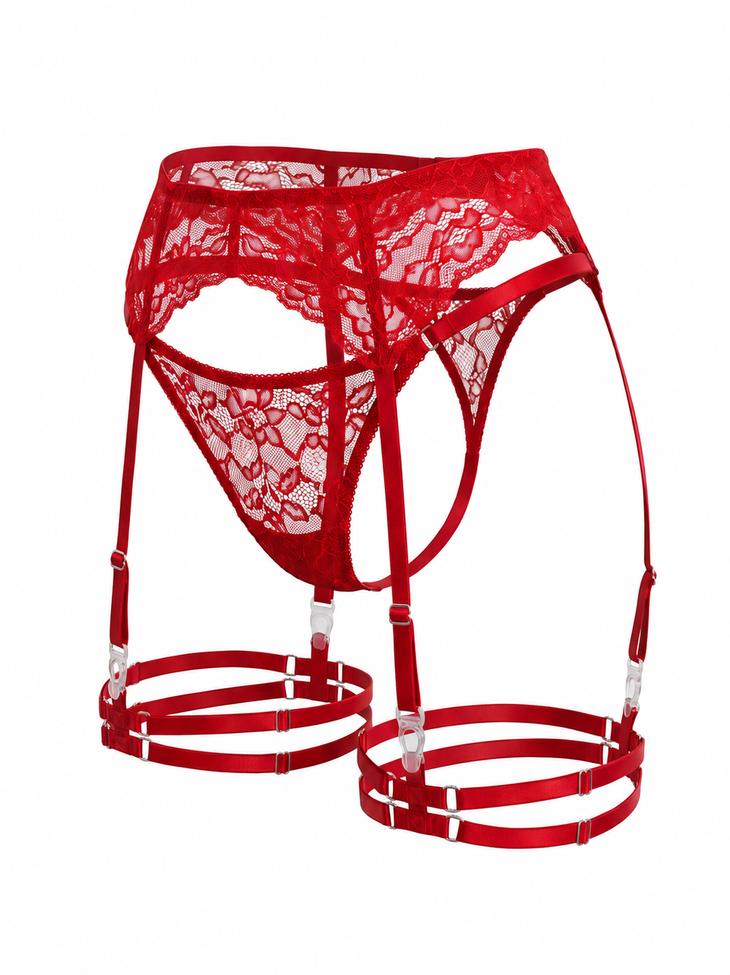 Lace Garter Belt Kate - Red