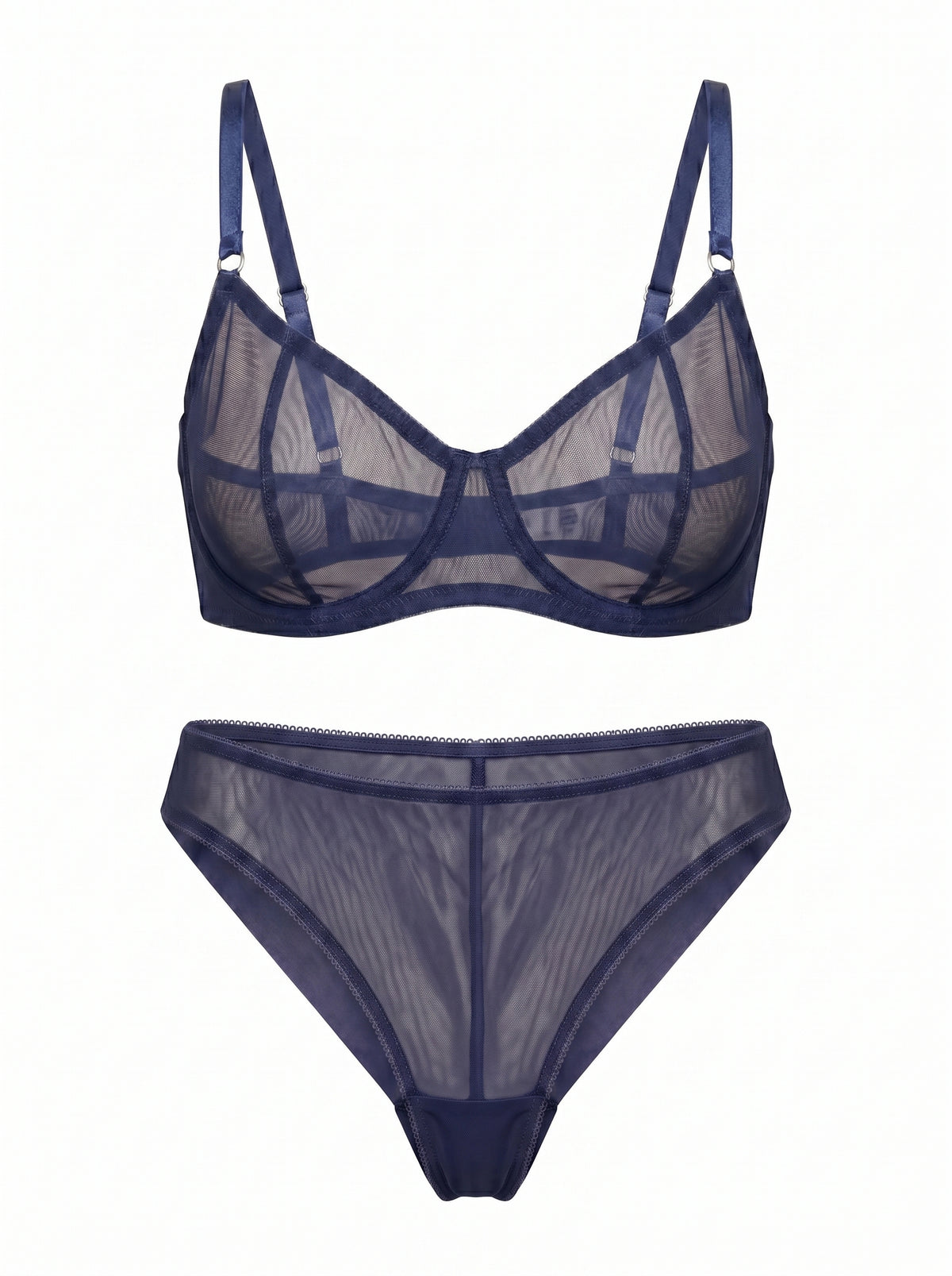 Custom Mesh Bra Navy – Made to Order