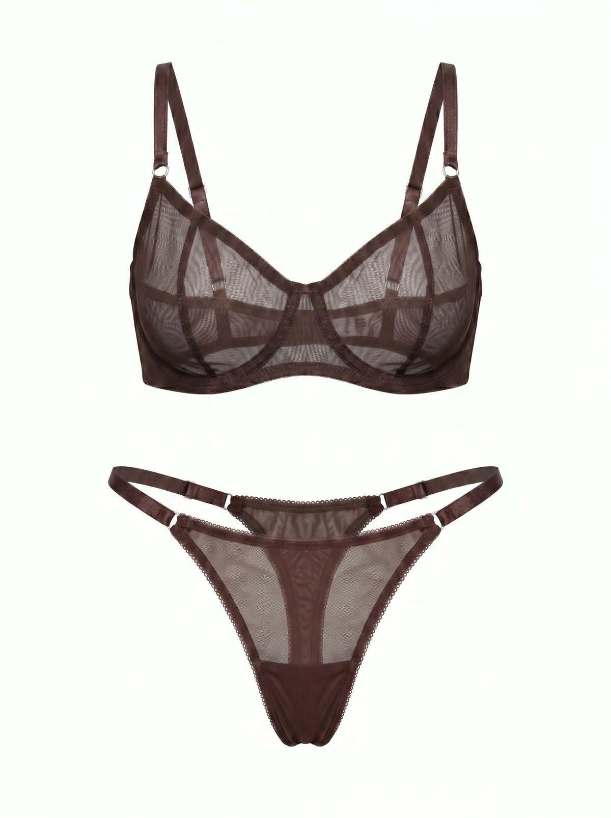 Custom Mesh Bra Dark Brown – Made to Order
