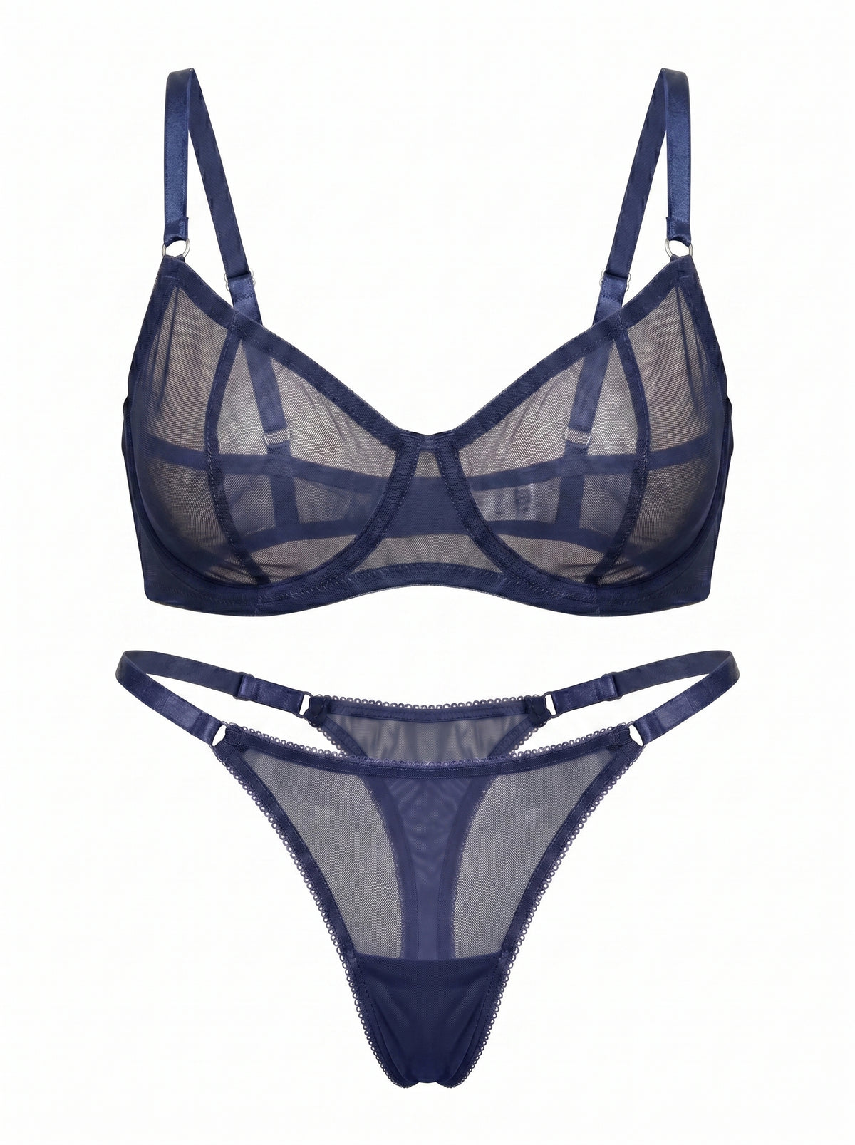 Custom Mesh Bra Navy – Made to Order