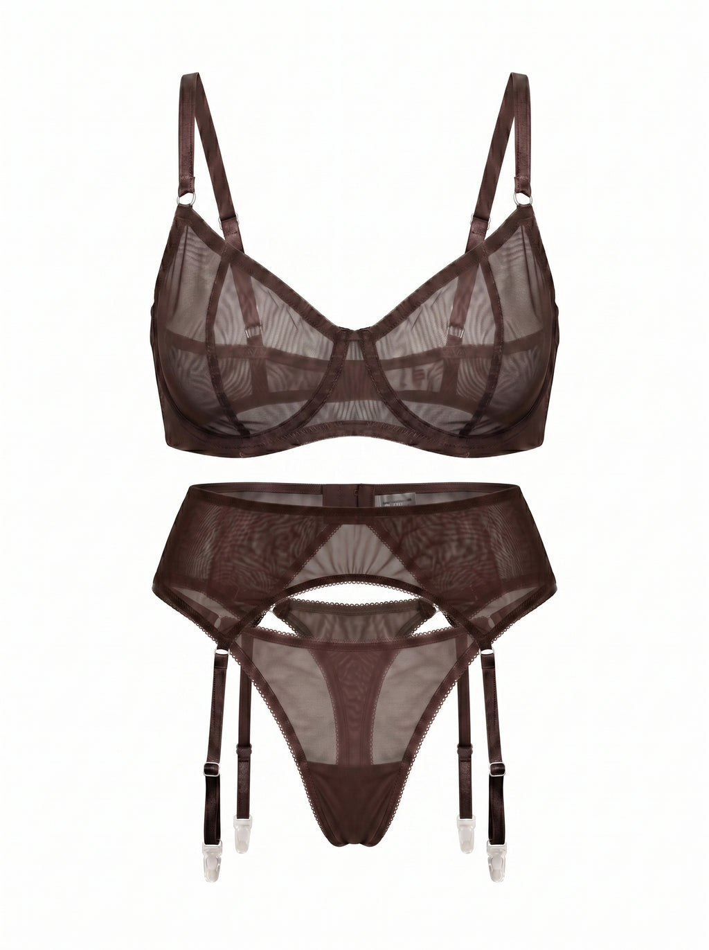 Custom Mesh Bra Dark Brown – Made to Order