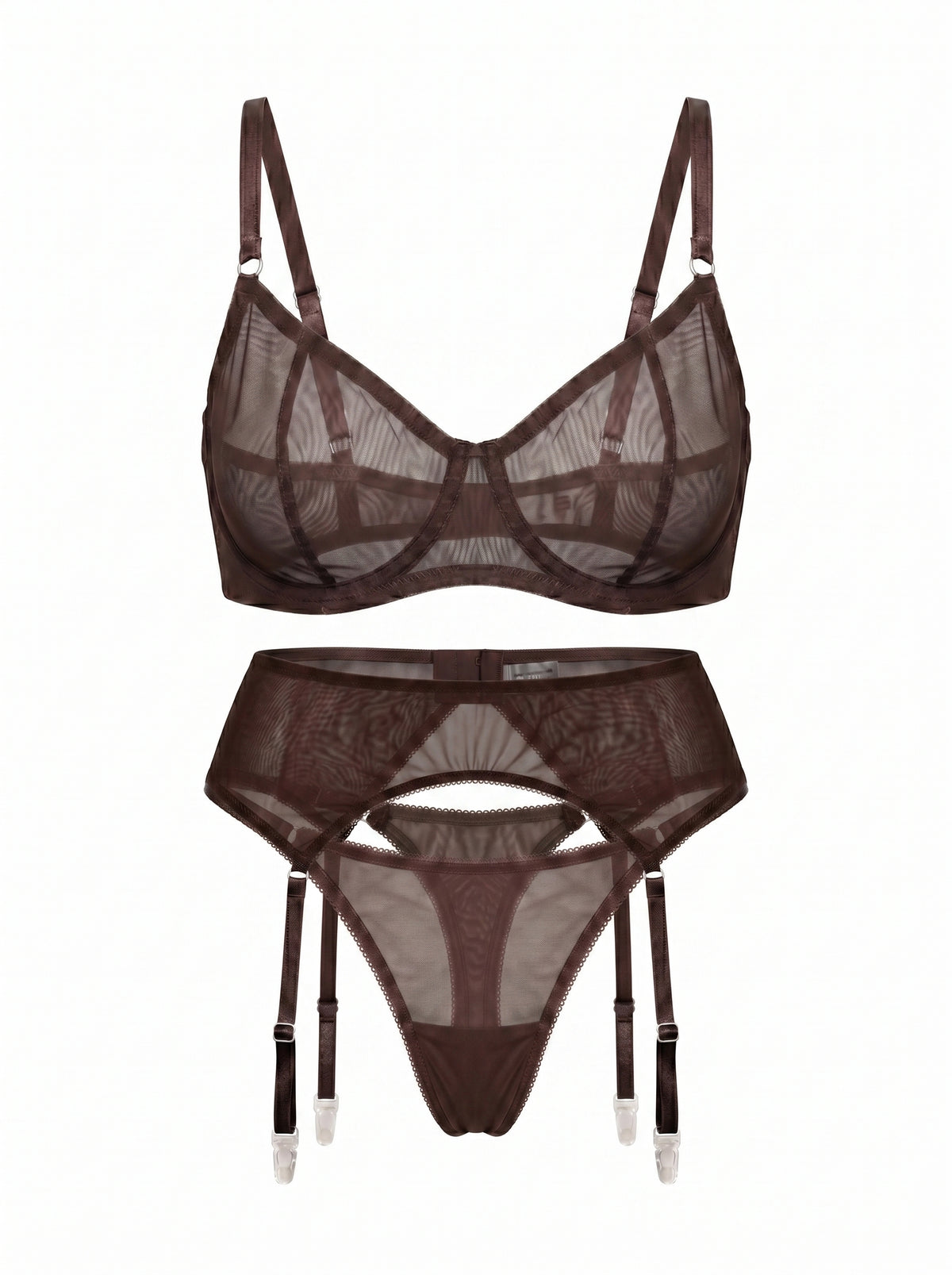Custom Mesh Bra Dark Brown – Made to Order