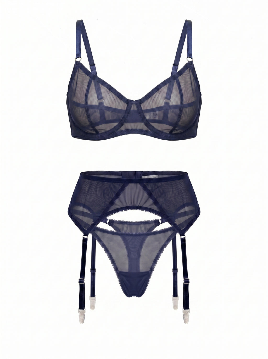 Custom Mesh Bra Navy – Made to Order