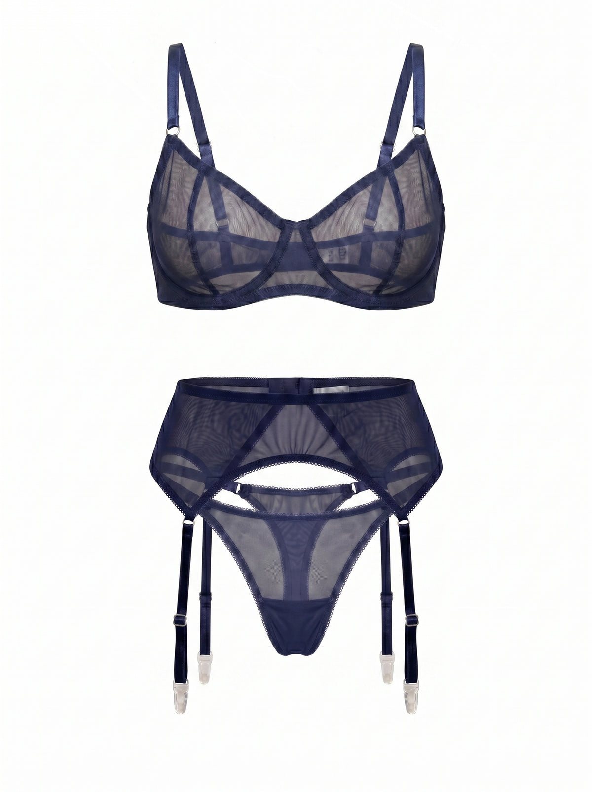 Custom Mesh Bra Navy – Made to Order