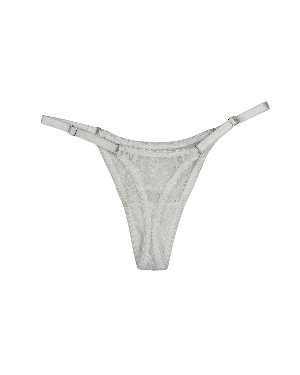 Lace Thong with Adjustable Straps – Milk