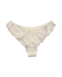 Mid-Rise Lace Brazilian Panties – White